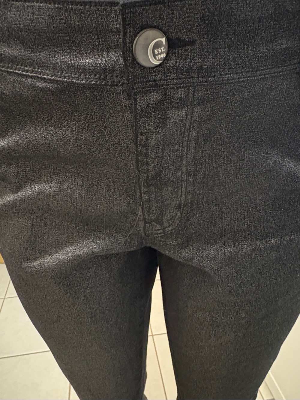 Women’s Straight Leg Metallic Black Jeans